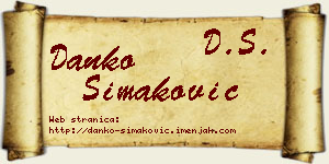 Danko Simaković vizit kartica